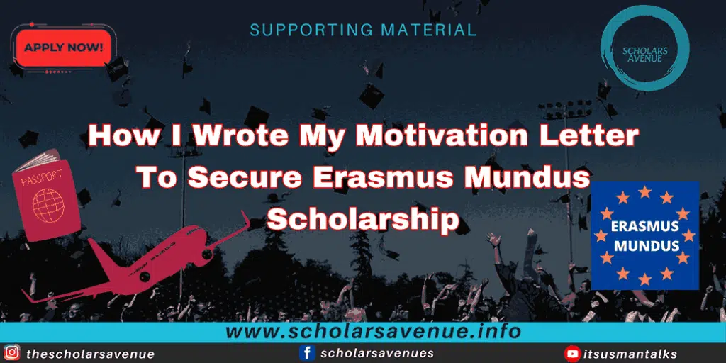 Motivation Letter for Erasmus Mundus Scholarship