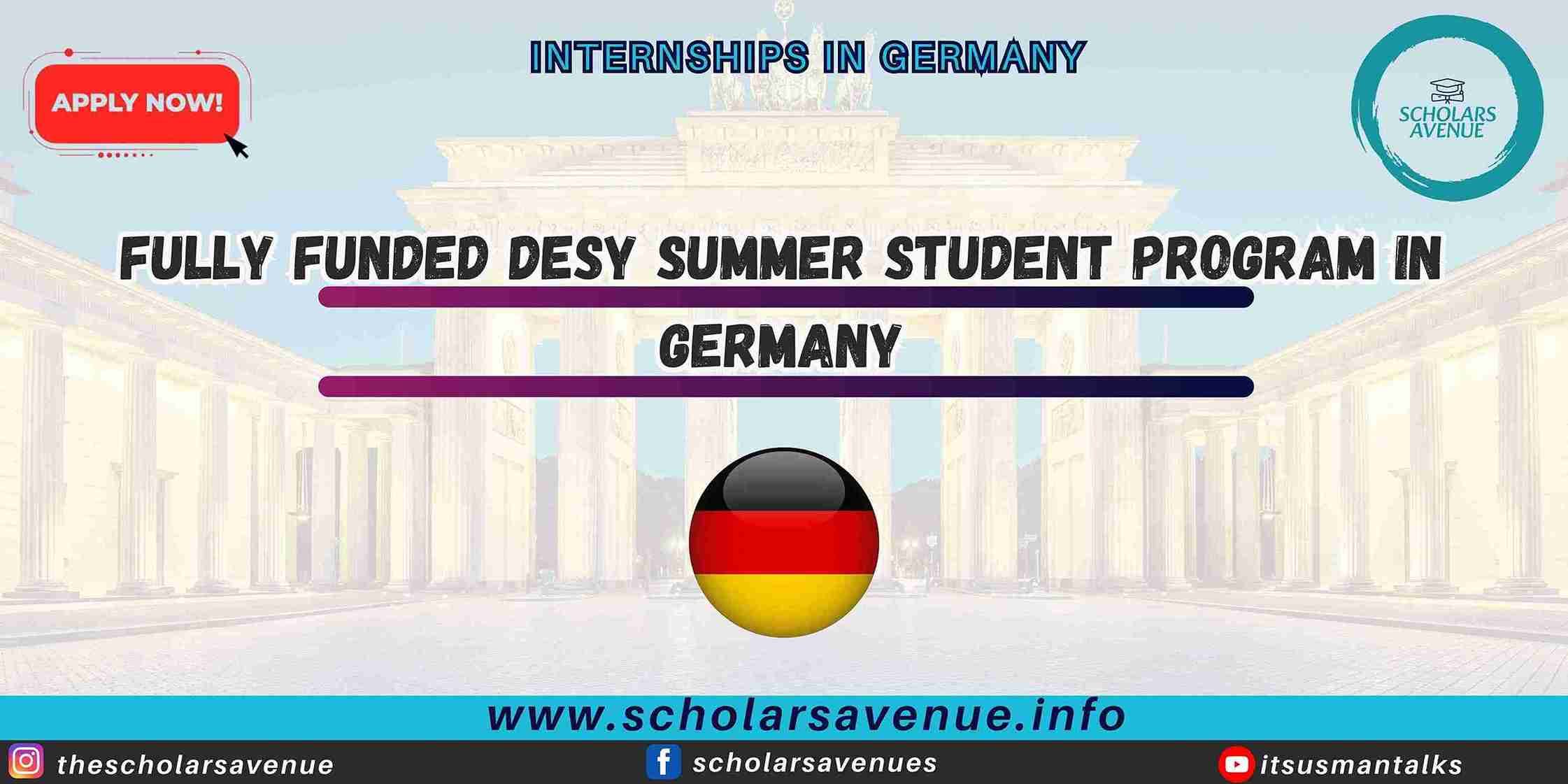 Fully Funded DESY Summer Student Program in Germany