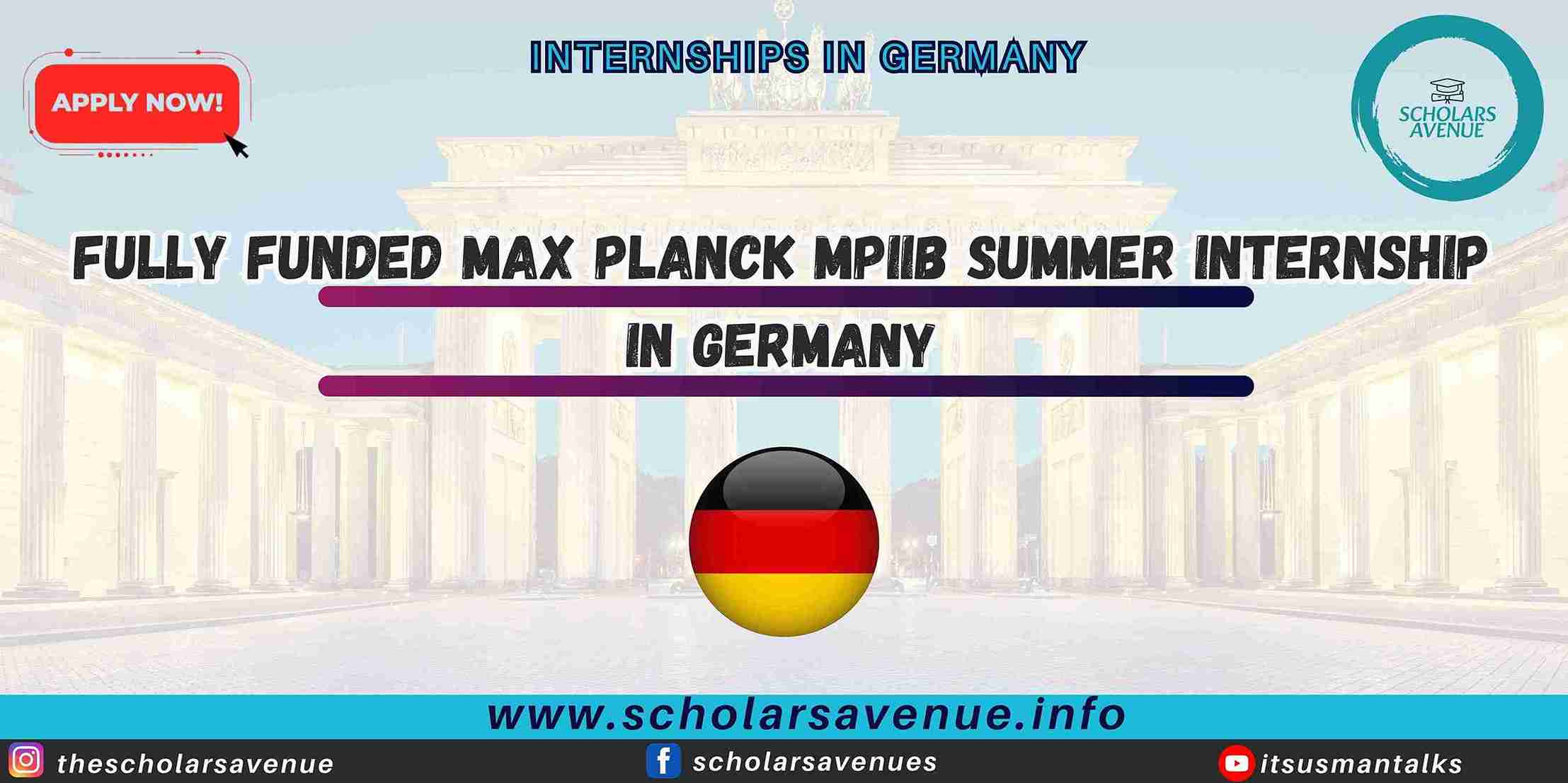 Max Planck MPIIB Summer Internship Germany 2025