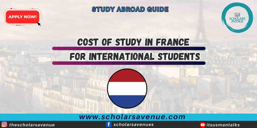 Cost of Study in France