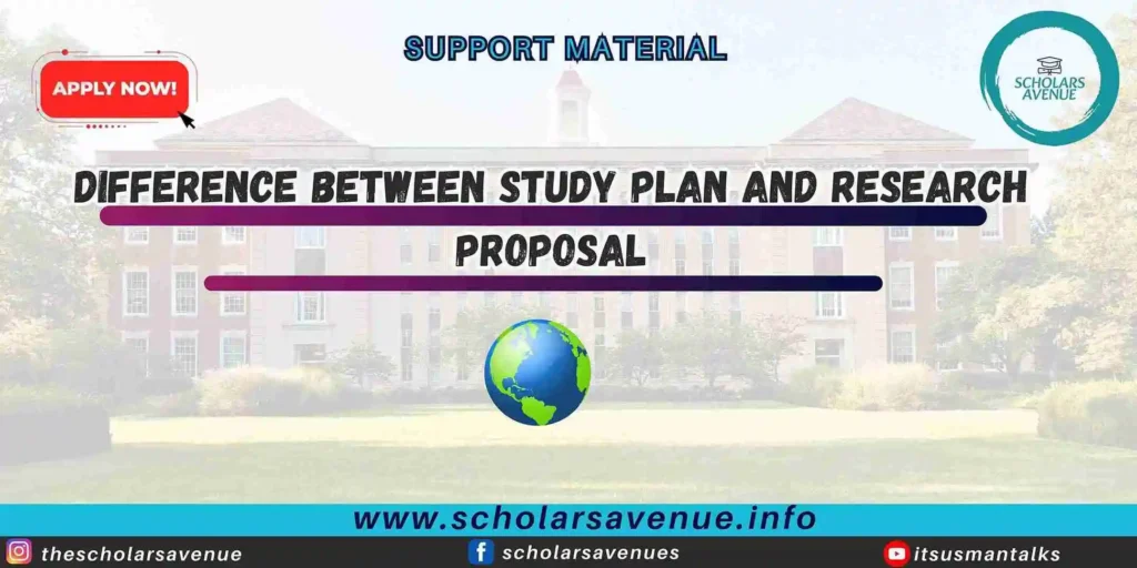 Study plan and research proposal
